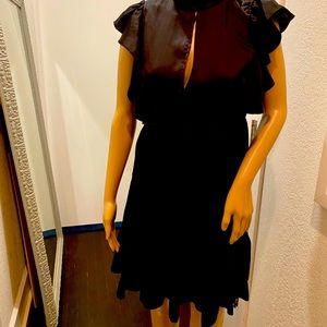 Cinq a September Black High-neck mini dress